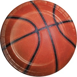 24ct Basketball Dessert Plates Orange