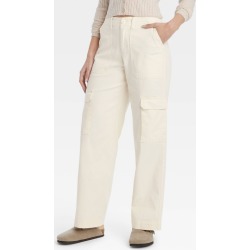Women's Mid-Rise Utility Cargo Pants - Universal Thread™ Cream 2 Short