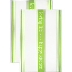 Jacquard Towel Loving Lifehappy Kitchen Edamame - Mu Kitchen, Green Jacquard Towel Loving Lifehappy Kitchen Edamame - Mu Kitchen, Green