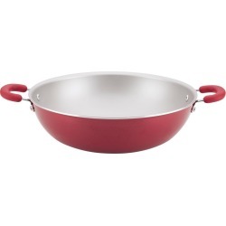 Rachael Ray Create Delicious 14.3" Aluminum Nonstick Wok Red