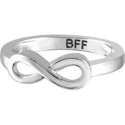 Women's Sterling Silver Elegantly Engraved Infinity Ring with "BFF" - White (7)