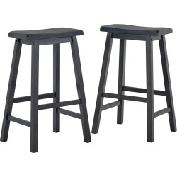 Set of 2 29" Chimney Hill Saddle Barstools Dark Blue - Inspire Q