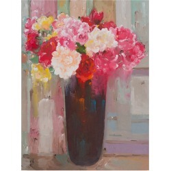 18"x24" Love In Bloom by Hooshang Khorasani - Trademark Fine Art, Gallery-Wrapped, Giclee Print, Floral Canvas Art, Modern Style, Made in USA