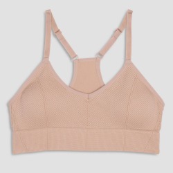 Maidenform Girls' Ribbed Sports Bra - Almond Cream M