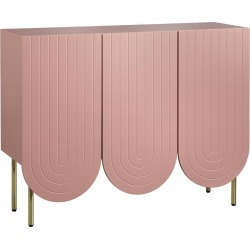 Ingrid 3 - Door Scalloped Mid - Century Modern Sideboard Pink - Lifestorey
