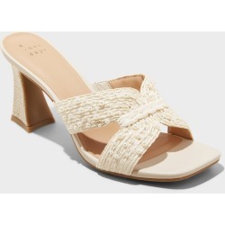 Women's Tia Mule Heels - A New Day™ Cream 8.5