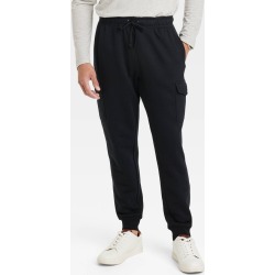 Men's Tapered Fleece Cargo Jogger Pants - Goodfellow & Co™ Jet Black M