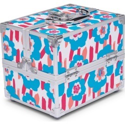 Caboodles Adored Train Case - Blue Floral Print