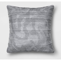 Geometric Patterned Pleated Satin with Metallic Embroidery Square Throw Pillow Blue/Gray - Threshold™