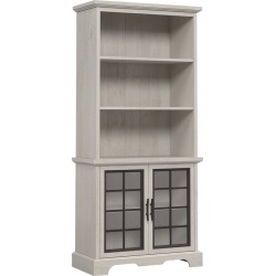 72" Carolina Grove 5 Shelf Library Bookcase with Doors Winter Oak -Sauder