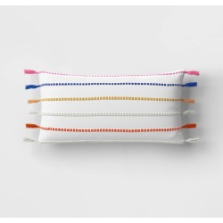 12"x24" Running Lines Rectangular Outdoor Lumbar Pillow Multicolor - Threshold™