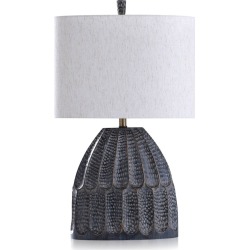 Transitional Hammered Texture Moulded Table Lamp Black/Sage - StyleCraft
