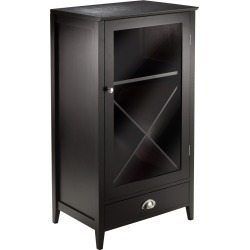 X-Panel Modular Bordeaux Wine Cabinet Wood/Black Espresso - Winsome