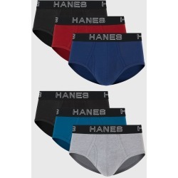 Hanes Premium Men's Stretch Classic Briefs 6pk - Blue/Black/Red XL