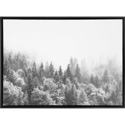 28" x 38" Sylvie Forest On A Foggy Day BW Framed Canvas Black - Kate & Laurel All Things Decor