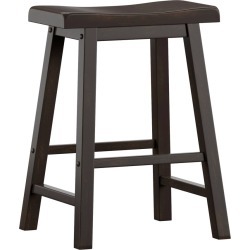 Set of 2 24" Chimney Hill Saddle Counter Height Barstool Black - Inspire Q