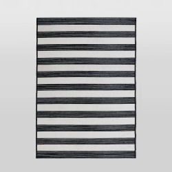 6'x9' Outdoor Rug Worn Stripe Black - Threshold™