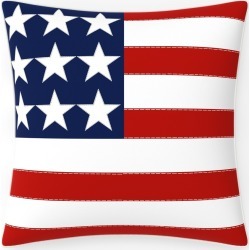 18"x18" Outdoor/Indoor One Flag One Nation Square Throw Pillow Red - Pillow Perfect