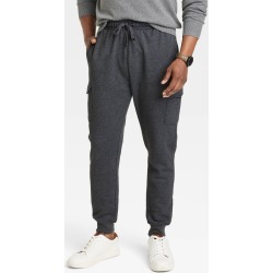 Men's Tapered Fleece Cargo Jogger Pants - Goodfellow & Co™ Charcoal Gray L