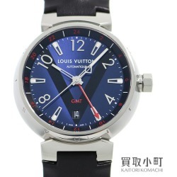 Watch Q1157 LV TAMBOUR GMT 39MM WATCH for the blue V motif alligator leather belt men man automatic in Louis Vuitton tambour GMT