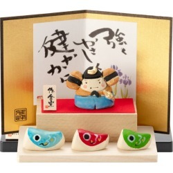 buy  Azalea decoration Boy's Festival, doll for the Boy's Festival Boys' festival decoration, Setoyaki, Aichi craft of the bean young warrior decoration (MK173) Seto ware cheap online