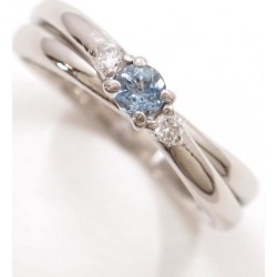 buy  Star jewelry PT900 ring 7 aquamarine diamond 0.04 used jewelry ★★ giftwrapping for free cheap online