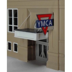 Miller Engineering 3072 HO Animated Neon Sign YMCA Large Horizontal