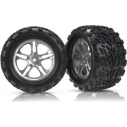 Traxxas 5174A Split Spoke Wheel With Talon Tire (2): T-Maxx, Revo