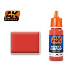 AK Interactive 740 Red Acrylic Paint 17ml Bottle