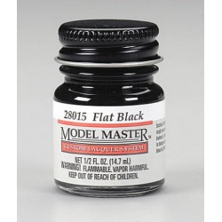 Testors 28015 1/2 Oz. Bottle Flat Black Lacquer Paint