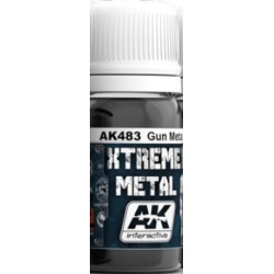 AK Interactive 483 Xtreme Metal Gun Metal Metallic Paint 30ml Bottle