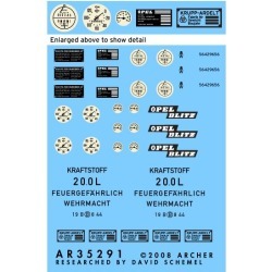 Archer Fine Transfers 35291 1:35 Opel Blitz Instruments - Placards and