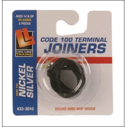 Life Like 3010 HO Silver Terminal Joiners w/Black #22 Gauge Wire