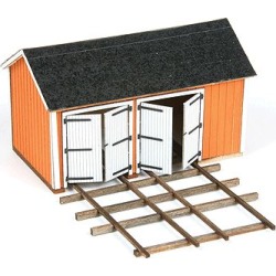 American Model Builders 191 HO Cullen Handcar Shed Kit Laser-Cut Wood