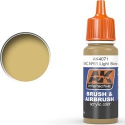 AK Interactive 4071 Khaki Drab Acrylic Paint 17ml Bottle