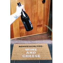 Typo - Door Mat - Wine and cheese!