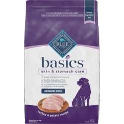 Blue Buffalo Basics Senior Dry Dog Food Turkey & Potato Recipe 24 lb bag