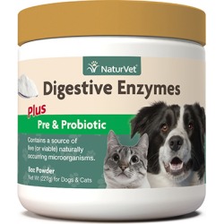 NaturVet Digestive Enzymes Plus Probiotic Powder 8 oz
