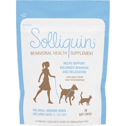 Anxiety Medication, Solliquin Soft Chews for Cats and Small Dogs 60 ct