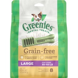 Greenies Grain Free Dental Treats for Dogs 12 oz Large 8 Treats