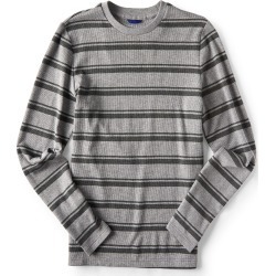 Aeropostale Long Sleeve Varsity Stripe Thermal Tee - Medium Heather Grey, Small
