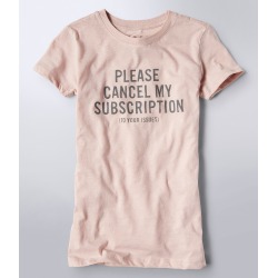 Aeropostale Free State Please Cancel Graphic Tee - Light Ping, XSmall