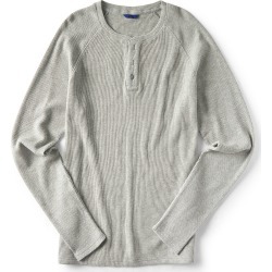 Aeropostale Long Sleeve Solid Thermal Henley - Light Heather Grey, Small