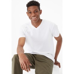Aeropostale Solid V-Neck Tee - Bleach, Small