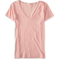 Aeropostale Solid Hampton V-Neck Tee - Light Coral, Medium