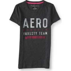 Aeropostale Aero Varsity Team Graphic Tee - Charcoal Heather Grey, XLarge