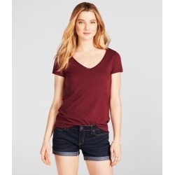 Aeropostale Solid Hampton V-Neck Tee - Red Bark, XXLarge