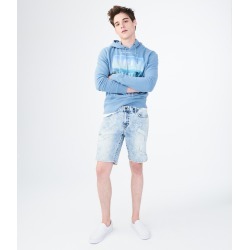 Aeropostale Medium Bleach Wash Destroyed Denim Reflex Cut-Off Shorts - Medium, 34