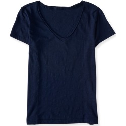 Aeropostale Solid Hampton V-Neck Tee - Navy, Small