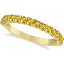 Half-Eternity Pave Yellow Sapphire Stack Ring 14k Yellow Gold (0.95ct)